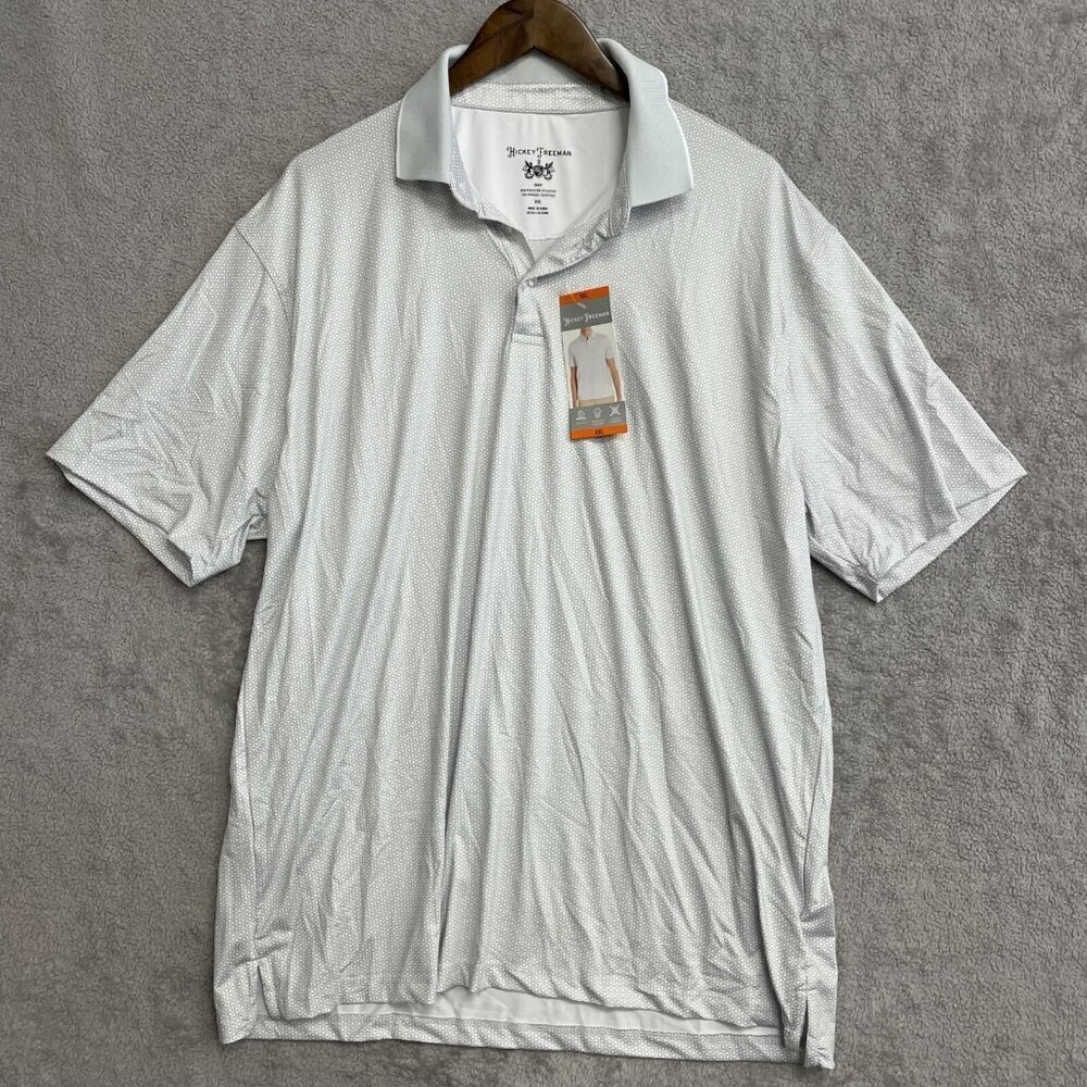 NEW Hickey Freeman Men's XXL Golf Polo Shirt UPF 50+ Moisture Pattern